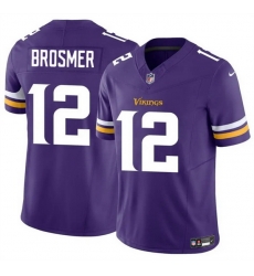 Men Minnesota Vikings 12 Max Brosmer Purple 2025 F U S E  Vapor Untouchable Limited Stitched Jersey