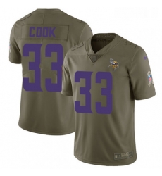 Mens Nike Minnesota Vikings 33 Dalvin Cook Limited Olive 2017 Salute to Service NFL Jersey