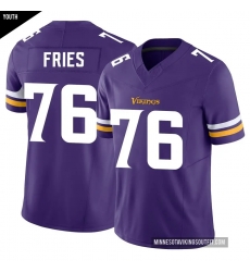 Youth Minnesota Vikings 76 Will Fries Purple Limited Classic Vapor F U S E  Jersey