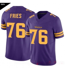 Youth  Minnesota Vikings 76 Will Fries White Limited Classic Vapor F U S E  Jersey II