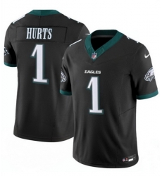 Men Philadelphia Eagles 1 Jalen Hurts Black 2024 New F U S E  Vapor Untouchable Limited Stitched Football Jersey