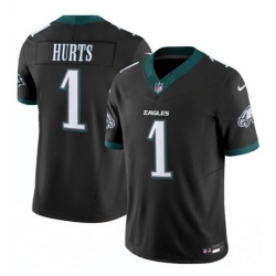 Men Philadelphia Eagles 1 Jalen Hurts Black 2024 New F U S E  Vapor Untouchable Limited Stitched Football Jersey Men Philadelphia Eagles 1 Jalen Hurts Black 2024 New F U S E  Vapor Untouchable Limited Stitched Football Jersey