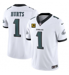Men Philadelphia Eagles 1 Jalen Jurts White 2025 F U S E  With 4 Star C Patch Vapor Untouchable Limited Stitched Football Jersey Men Philadelphia Eagles 1 Jalen Jurts White 2025 F U S E  With 4 Star C Patch Vapor Untouchable Limited Stitched Football Jersey