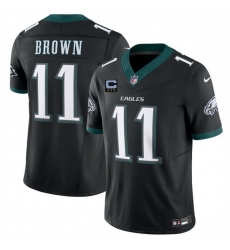 Men Philadelphia Eagles 11 A J  Brown Black 2025 F U S E  With 3 Star C Patch Vapor Untouchable Limited Throwback Stitched Football Jersey Men Philadelphia Eagles 11 A J  Brown Black 2025 F U S E  With 3 Star C Patch Vapor Untouchable Limited Throwback Stitched Football Jersey