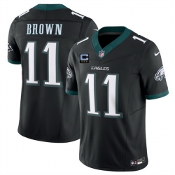 Men Philadelphia Eagles 11 A J  Brown Black 2025 F U S E  With 3 Star C Patch Vapor Untouchable Limited Throwback Stitched Football Jersey Men Philadelphia Eagles 11 A J  Brown Black 2025 F U S E  With 3 Star C Patch Vapor Untouchable Limited Throwback Stitched Football Jersey