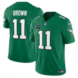 Men Philadelphia Eagles 11 A J  Brown Kelly Green 2025 F U S E  With 3 Star C Patch Vapor Untouchable Limited Throwback Stitched Football Jersey Men Philadelphia Eagles 11 A J  Brown Kelly Green 2025 F U S E  With 3 Star C Patch Vapor Untouchable Limited Throwback Stitched Football Jersey