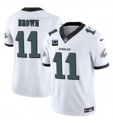 Men Philadelphia Eagles 11 A J  Brown White 2025 F U S E  With 3 Star C Patch Vapor Untouchable Limited Stitched Football Jersey Men Philadelphia Eagles 11 A J  Brown White 2025 F U S E  With 3 Star C Patch Vapor Untouchable Limited Stitched Football Jersey