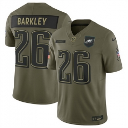 Men Philadelphia Eagles 26 Saquon Barkley Olive 2025 Salute to Service Limited Stitched Football Jersey Men Philadelphia Eagles 26 Saquon Barkley Olive 2025 Salute to Service Limited Stitched Football Jersey