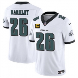 Men Philadelphia Eagles 26 Saquon Barkley White 2025 F U S E  With 4 Star C Patch Vapor Untouchable Limited Stitched Football Jersey Men Philadelphia Eagles 26 Saquon Barkley White 2025 F U S E  With 4 Star C Patch Vapor Untouchable Limited Stitched Football Jersey