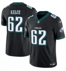 Men Philadelphia Eagles 62 Jason Kelce Black 2024 F U S E  Vapor Untouchable Limited Throwback Stitched Football Jersey Men Philadelphia Eagles 62 Jason Kelce Black 2024 F U S E  Vapor Untouchable Limited Throwback Stitched Football Jersey
