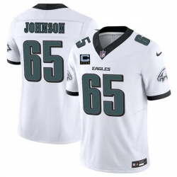 Men Philadelphia Eagles 65 Lane Johnson White 2025 F U S E  With 4 Star C Patch Vapor Untouchable Limited Stitched Football Jersey Men Philadelphia Eagles 65 Lane Johnson White 2025 F U S E  With 4 Star C Patch Vapor Untouchable Limited Stitched Football Jersey