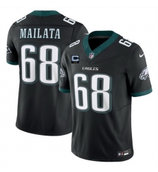 Men Philadelphia Eagles 68 Jordan Mailata Black 2025 F U S E  With 2 Star C Patch Vapor Untouchable Limited Throwback Stitched Football Jersey Men Philadelphia Eagles 68 Jordan Mailata Black 2025 F U S E  With 2 Star C Patch Vapor Untouchable Limited Throwback Stitched Football Jersey