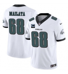 Men Philadelphia Eagles 68 Jordan Mailata White 2025 F U S E  With 2 Star C Patch Vapor Untouchable Limited Stitched Football Jersey Men Philadelphia Eagles 68 Jordan Mailata White 2025 F U S E  With 2 Star C Patch Vapor Untouchable Limited Stitched Football Jersey