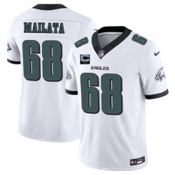 Men Philadelphia Eagles 68 Jordan Mailata White 2025 F U S E  With 2 Star C Patch Vapor Untouchable Limited Stitched Football Jersey Men Philadelphia Eagles 68 Jordan Mailata White 2025 F U S E  With 2 Star C Patch Vapor Untouchable Limited Stitched Football Jersey