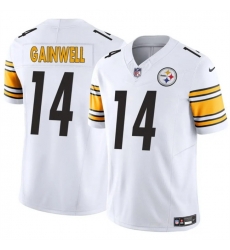 Men Pittsburgh Steelers 14 Kenneth Gainwell White 2025 F U S E  Vapor Limited Stitched Football Jersey Men Pittsburgh Steelers 14 Kenneth Gainwell White 2025 F U S E  Vapor Limited Stitched Football Jersey