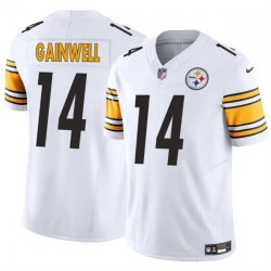 Men Pittsburgh Steelers 14 Kenneth Gainwell White 2025 F U S E  Vapor Limited Stitched Football Jersey Men Pittsburgh Steelers 14 Kenneth Gainwell White 2025 F U S E  Vapor Limited Stitched Football Jersey