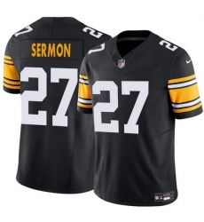 Men Pittsburgh Steelers 27 Trey Sermon Black 2025 F U S E  Alternate Vapor Untouchable Limited Stitched Jersey Men Pittsburgh Steelers 27 Trey Sermon Black 2025 F U S E  Alternate Vapor Untouchable Limited Stitched Jersey