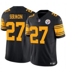Men Pittsburgh Steelers 27 Trey Sermon Black 2025 F U S E  Color Rush Vapor Untouchable Limited Stitched Jersey Men Pittsburgh Steelers 27 Trey Sermon Black 2025 F U S E  Color Rush Vapor Untouchable Limited Stitched Jersey