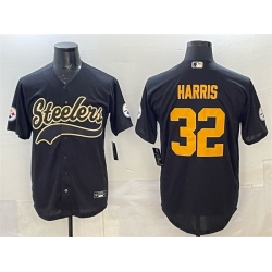 Men Pittsburgh Steelers 32 Franco Harris Black Cool Base Stitched Baseball Jersey Men Pittsburgh Steelers 32 Franco Harris Black Cool Base Stitched Baseball Jersey