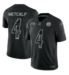 Men Pittsburgh Steelers 4 DK Metcalf Black F U S E 2026 Salute to Service Limited Stitched Football Jersey