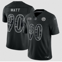 Men Pittsburgh Steelers  90 T J  Watt Black F U S E  2026 Salute to Service Limited Stitched Football Jersey