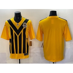 Men Pittsburgh Steelers Blank Gold 1933 Throwback Alternate Stitched Football Jersey Men Pittsburgh Steelers Blank Gold 1933 Throwback Alternate Stitched Football Jersey