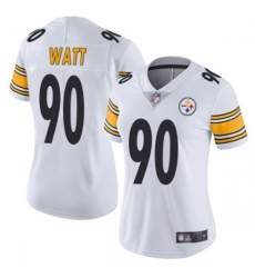 Women Pittsburgh Steelers 90 T J Watt White 2023 F U S E Vapor Untouchable Limited Stitched Jersey