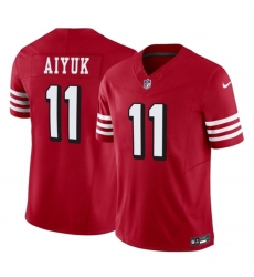 Men San Francisco 49ers 11 Brandon Aiyuk Red 2023 F U S E  Vapor Limited Throwback Stitched Football Jersey