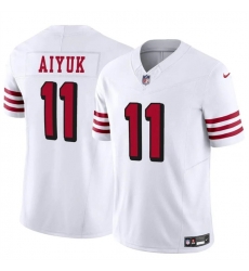 Men San Francisco 49ers 11 Brandon Aiyuk White 2021 F U S E Vapor Limited Throwback Stitched Football Jersey