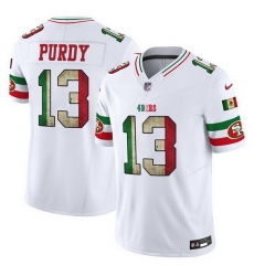 Men San Francisco 49ers 13 Brock Purdy White 2025 F U S E  Mexico Vapor Limited Stitched Football Jersey Men San Francisco 49ers 13 Brock Purdy White 2025 F U S E  Mexico Vapor Limited Stitched Football Jersey