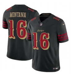 Men San Francisco 49ers 16 Joe Montana Black 2025 F U S E Rivalries Vapor Limited Stitched Football Jersey Men San Francisco 49ers 16 Joe Montana Black 2025 F U S E Rivalries Vapor Limited Stitched Football Jersey