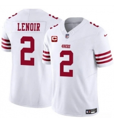 Men San Francisco 49ers 2 Deommodore Lenoir White 2025 F U S E  With 1 Star C Patch Vapor Untouchable Limited Stitched Football Jersey