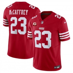 Men San Francisco 49ers 23 Christian McCaffrey Red 2025 F U S E  With 2 Star C Patch Vapor Untouchable Limited Stitched Football Jersey Men San Francisco 49ers 23 Christian McCaffrey Red 2025 F U S E  With 2 Star C Patch Vapor Untouchable Limited Stitched Football Jersey