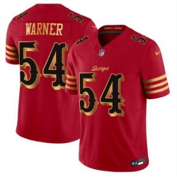Men San Francisco 49ers 54 Fred Warner Red Gold 2025 F U S E   u201CRivalries u201D Vapor Limited Stitched Football Jersey Men San Francisco 49ers 54 Fred Warner Red Gold 2025 F U S E   u201CRivalries u201D Vapor Limited Stitched Football Jersey