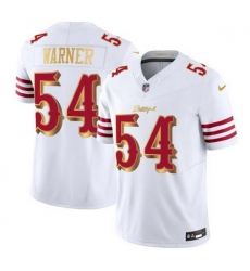 Men San Francisco 49ers 54 Fred Warner White Gold 2025 F U S E   u201CRivalries u201D Vapor Limited Stitched Football Jersey