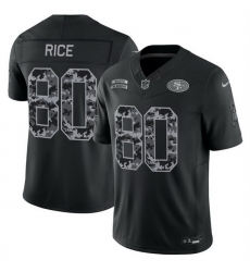 Men San Francisco 49ers 80 Jerry Rice Black F U S E 2026 Salute to Service Limited Stitched Football Jersey Men San Francisco 49ers 80 Jerry Rice Black F U S E 2026 Salute to Service Limited Stitched Football Jersey
