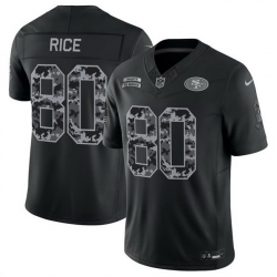Men San Francisco 49ers  80 Jerry Rice Black F U S E  2026 Salute to Service Limited Stitched Football Jersey