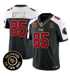 Men San Francisco 49ers 85 George kittle Black Alternate F U S E  3 Star C With Faithful To The Bay Patch Vapor Limited Stitched Football Jersey Men San Francisco 49ers 85 George kittle Black Alternate F U S E  3 Star C With Faithful To The Bay Patch Vapor Limited Stitched Football Jersey