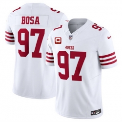 Men San Francisco 49ers 97 Nick Bosa White 2025 F U S E  With 3 Star C Patch Vapor Untouchable Limited Stitched Football Jersey Men San Francisco 49ers 97 Nick Bosa White 2025 F U S E  With 3 Star C Patch Vapor Untouchable Limited Stitched Football Jersey