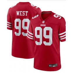 Men San Francisco 49ers 99 CJ West  Red 2025 F U S E  Vapor Untouchable Limited Stitched Football Jersey Men San Francisco 49ers 99 CJ West  Red 2025 F U S E  Vapor Untouchable Limited Stitched Football Jersey