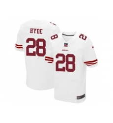 Nike San Francisco 49ers 28 Carlos Hyde Elite White NFL Jersey