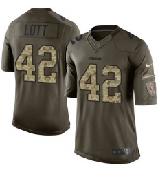 Nike San Francisco 49ers #42 Ronnie Lott Green Men 27s Stitched NFL Limited Salute to Service Jersey