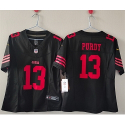 Women San Francisco 49ers 13 Brock Purdy Black F U S E Vapor Untouchable Stitched Jersey  Women San Francisco 49ers 13 Brock Purdy Black F U S E Vapor Untouchable Stitched Jersey