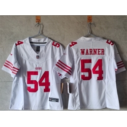 Women San Francisco 49ers 54 Fred Warner White F U S E Vapor Untouchable Stitched Jersey  Women San Francisco 49ers 54 Fred Warner White F U S E Vapor Untouchable Stitched Jersey