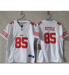Women San Francisco 49ers 85 George Kittle White F U S E Vapor Untouchable Stitched Jersey  Women San Francisco 49ers 85 George Kittle White F U S E Vapor Untouchable Stitched Jersey