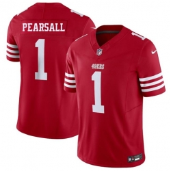 Youth San Francisco 49ers 1 Ricky Pearsall Red 2025 F U S E  Vapor Untouchable Limited Stitched Football Jersey Youth San Francisco 49ers 1 Ricky Pearsall Red 2025 F U S E  Vapor Untouchable Limited Stitched Football Jersey