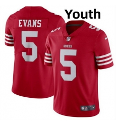 Youth San Francisco 49ers 5 Mike Evans Red 2026 Vapor Untouchable Limited Stitched Football Jersey Youth San Francisco 49ers 5 Mike Evans Red 2026 Vapor Untouchable Limited Stitched Football Jersey