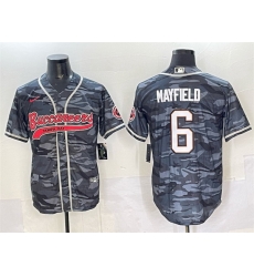 Men Tampa Bay Buccaneers 6 Baker Mayfield Grey Camo Cool Base Stitched Baseball Jersey Men Tampa Bay Buccaneers 6 Baker Mayfield Grey Camo Cool Base Stitched Baseball Jersey