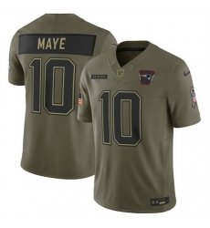 Men New England Patriots 10 Drake Maye Olive 2025 Salute to Service Limited Stitched Football Jersey Men New England Patriots 10 Drake Maye Olive 2025 Salute to Service Limited Stitched Football Jersey