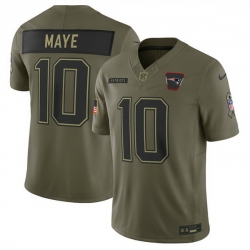 Men New England Patriots 10 Drake Maye Olive 2025 Salute to Service Limited Stitched Football Jersey Men New England Patriots 10 Drake Maye Olive 2025 Salute to Service Limited Stitched Football Jersey